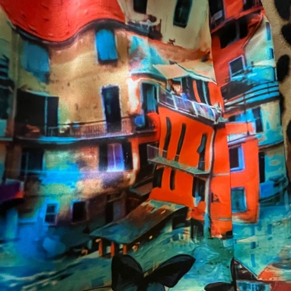 NWT Alice + Olivia Italian Riviera Print A-Line Skirt 6 - Picture 3 of 3